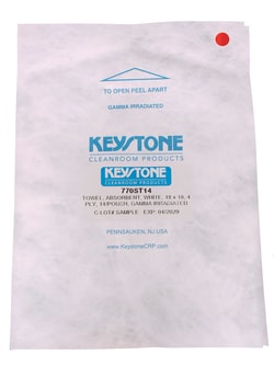 Keystone Cleanroom Products&nbsp;Gamma Irradiated Absorbent Towel, 4 Ply